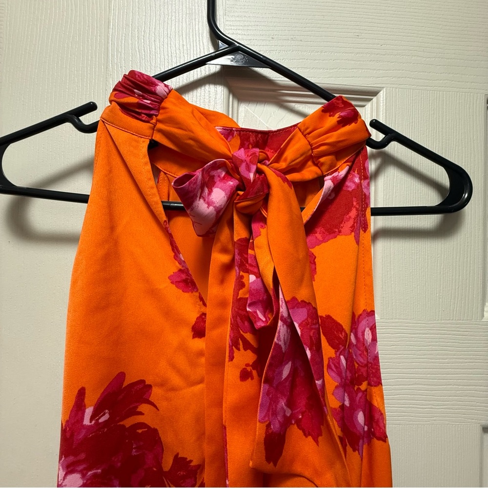 Scoop NYC Orange Red Halter Maxi Sundress - Picture 8 of 10